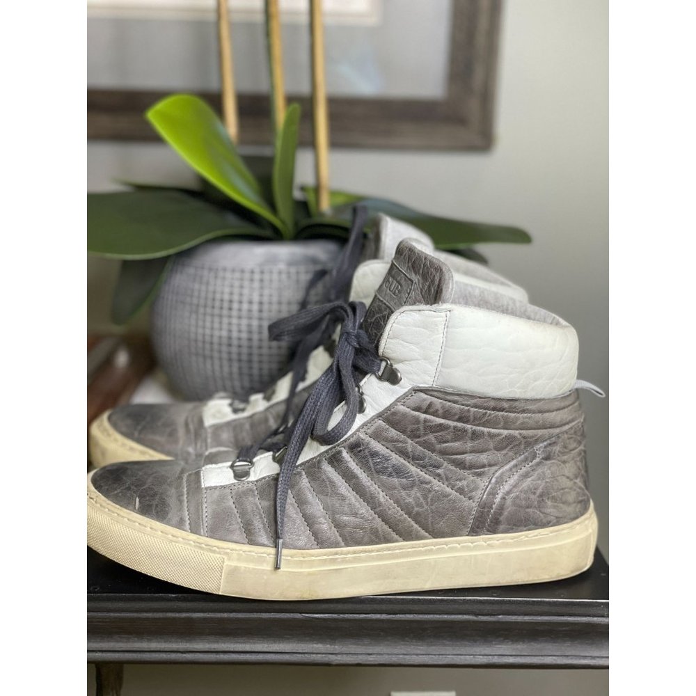 Rogue Atomo C2 White Grey Leather Bomber Lace-Up High Top Sneakers Men's Size 42 - Picture 3 of 7